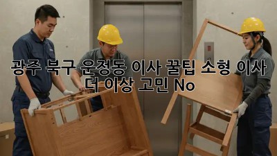 광주 북구 운정동 이사 꿀팁🍯 소형 이사, 더 이상 고민 No!